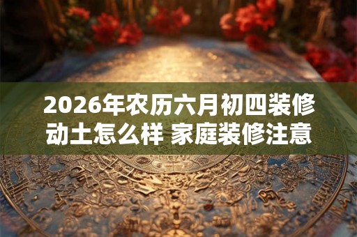 2026年农历六月初四装修动土怎么样 家庭装修注意什么