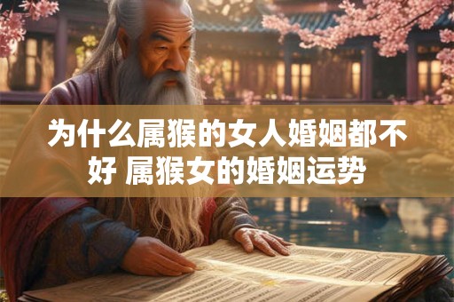 为什么属猴的女人婚姻都不好 属猴女的婚姻运势 为什么属猴的女人婚姻都不好 属猴女的婚姻运势