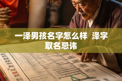 一泽男孩名字怎么样  泽字取名忌讳
