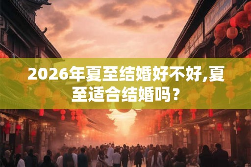 2026年夏至结婚好不好,夏至适合结婚吗？