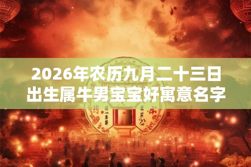 2026年农历九月二十三日出生属牛男宝宝好寓意名字