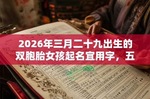 2026年三月二十九出生的双胞胎女孩起名宜用字，五行属什么