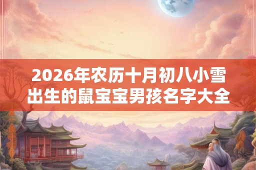 2026年农历十月初八小雪出生的鼠宝宝男孩名字大全