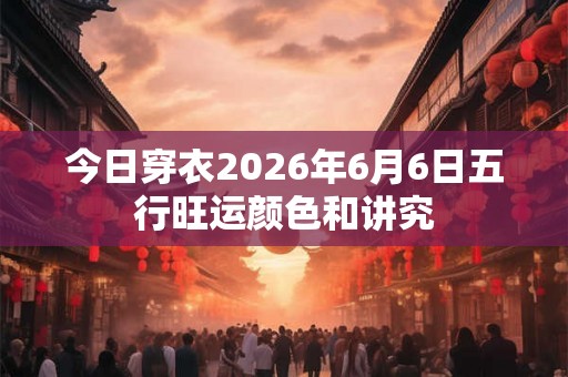 今日穿衣2026年6月6日五行旺运颜色和讲究