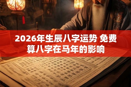 2026年生辰八字运势 免费算八字在马年的影响