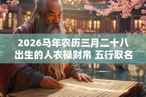 2026马年农历三月二十八出生的人衣禄财帛 五行取名提升运势