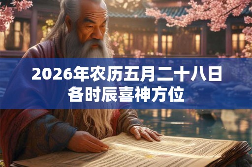 2026年农历五月二十八日各时辰喜神方位