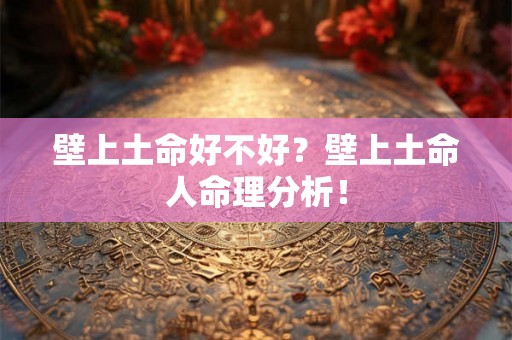壁上土命好不好？壁上土命人命理分析！