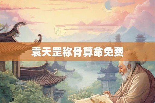 袁天罡称骨算命免费