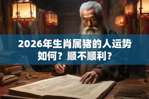 2026年生肖属猪的人运势如何?顺不顺利? 2026年生肖属猪的人运势如何?顺不顺利?