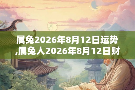属兔2026年8月12日运势,属兔人2026年8月12日财运,生肖兔2026年8月12日运势