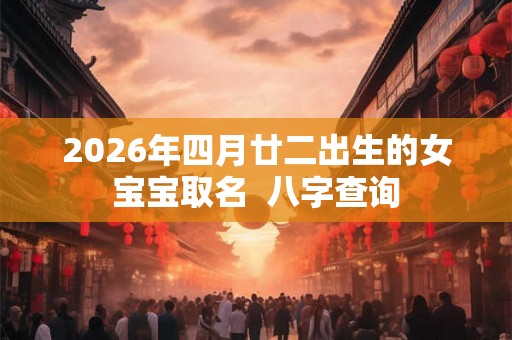 2026年四月廿二出生的女宝宝取名  八字查询