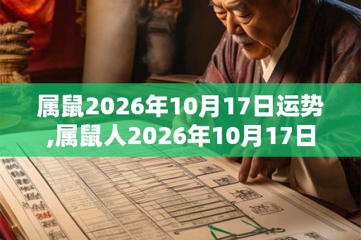 属鼠2026年10月17日运势,属鼠人2026年10月17日财运,生肖鼠2026年10月17日运势