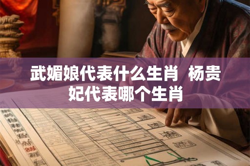 武媚娘代表什么生肖  杨贵妃代表哪个生肖