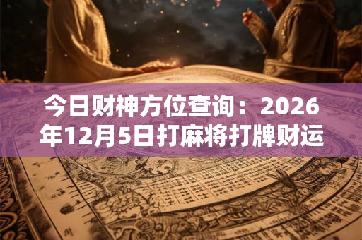 今日财神方位查询：2026年12月5日打麻将打牌财运方位