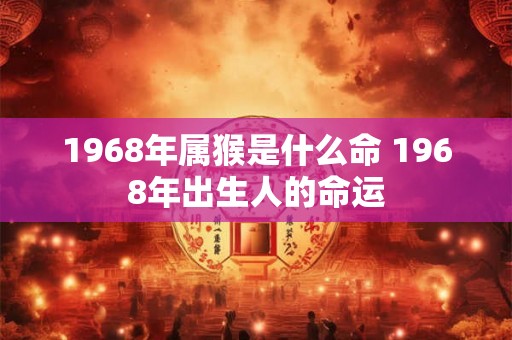 1968年属猴是什么命 1968年出生人的命运