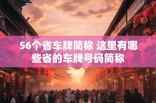 56个省车牌简称 这里有哪些省的车牌号码简称