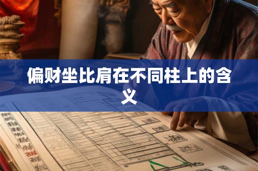 偏财坐比肩在不同柱上的含义 偏财坐比肩在不同柱上的含义