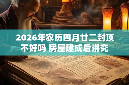 2026年农历四月廿二封顶不好吗 房屋建成后讲究