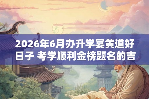 2026年6月办升学宴黄道好日子 考学顺利金榜题名的吉日 2026年6月办升学宴黄道好日子 考学顺利金榜题名的吉日