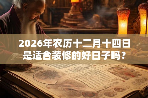 2026年农历十二月十四日是适合装修的好日子吗？
