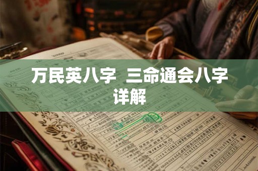 万民英八字  三命通会八字详解