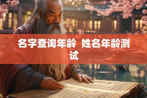 名字查询年龄  姓名年龄测试
