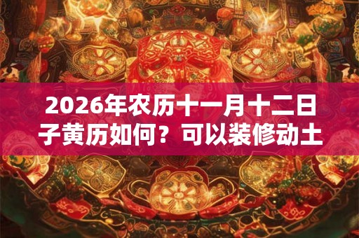 2026年农历十一月十二日子黄历如何?可以装修动土吗? 2026年农历十一月十二日子黄历如何?可以装修动土吗?