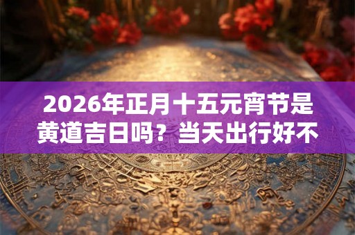 2026年正月十五元宵节是黄道吉日吗？当天出行好不好？