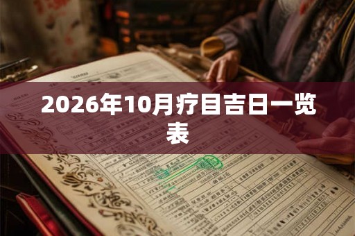 2026年10月疗目吉日一览表 2026年10月疗目吉日一览表