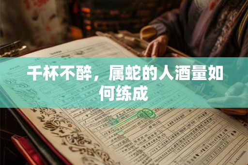 千杯不醉，属蛇的人酒量如何练成