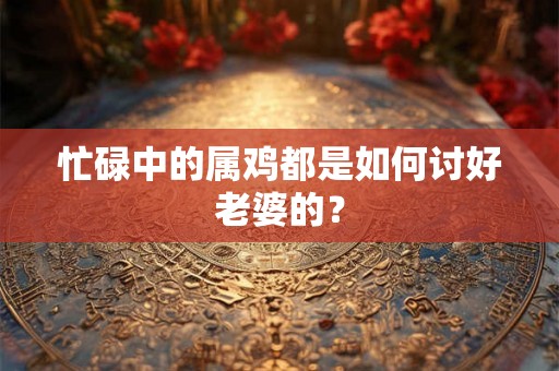 忙碌中的属鸡都是如何讨好老婆的？