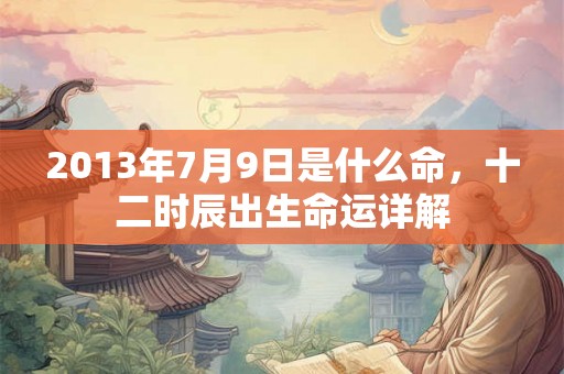 2013年7月9日是什么命，十二时辰出生命运详解