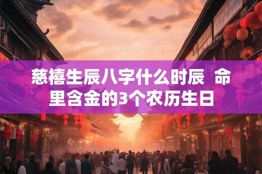 慈禧生辰八字什么时辰  命里含金的3个农历生日