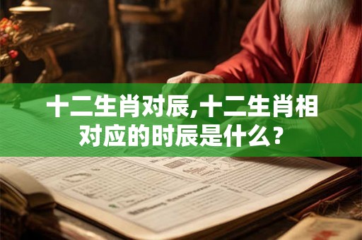十二生肖对辰,十二生肖相对应的时辰是什么？