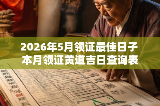 2026年5月领证最佳日子 本月领证黄道吉日查询表