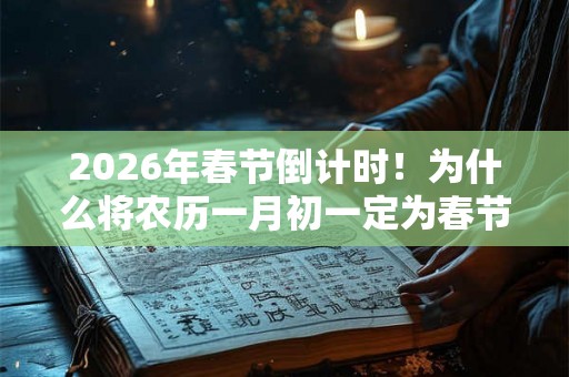 2026年春节倒计时！为什么将农历一月初一定为春节？
