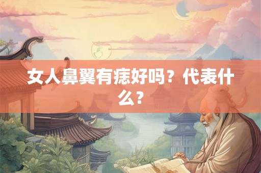 女人鼻翼有痣好吗？代表什么？