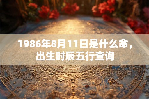 1986年8月11日是什么命，出生时辰五行查询