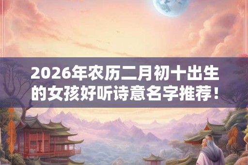 2026年农历二月初十出生的女孩好听诗意名字推荐！