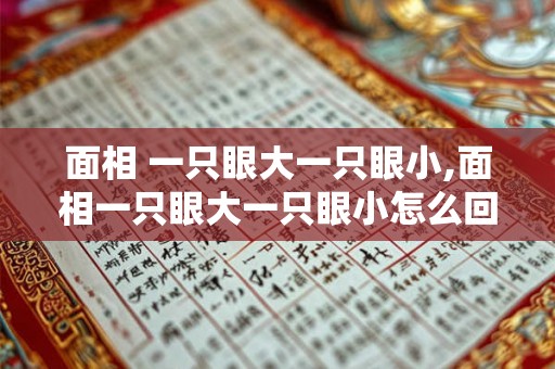 面相 一只眼大一只眼小,面相一只眼大一只眼小怎么回事
