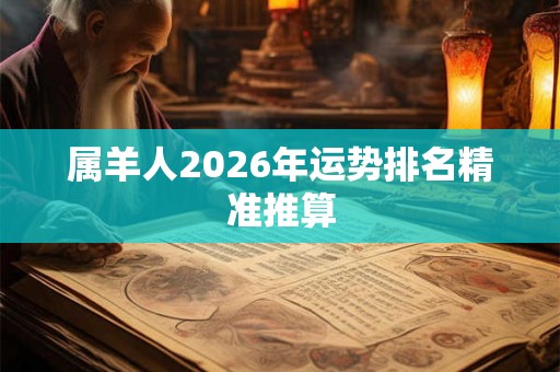 属羊人2026年运势排名精准推算