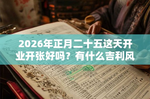 2026年正月二十五这天开业开张好吗？有什么吉利风水？