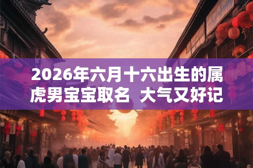 2026年六月十六出生的属虎男宝宝取名  大气又好记