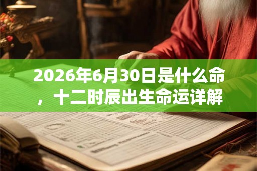 2026年6月30日是什么命，十二时辰出生命运详解