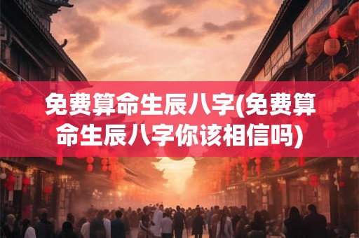 免费算命生辰八字(免费算命生辰八字你该相信吗)