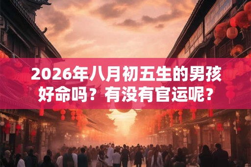2026年八月初五生的男孩好命吗？有没有官运呢？