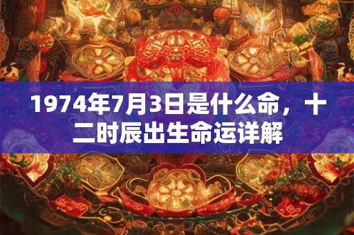 1974年7月3日是什么命,十二时辰出生命运详解 1974年7月3日是什么命,十二时辰出生命运详解