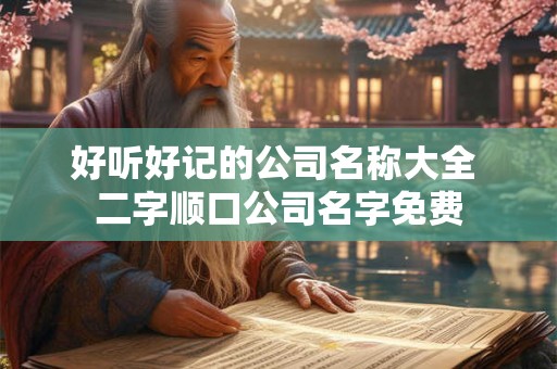 好听好记的公司名称大全 二字顺口公司名字免费