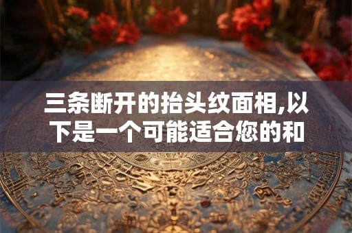 三条断开的抬头纹面相,以下是一个可能适合您的和
